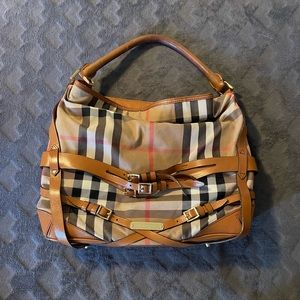 Authentic Burberry Bridal House Check Hobo Bag